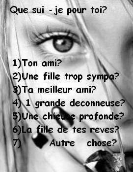 que  sui  -je  pour   toi  ???